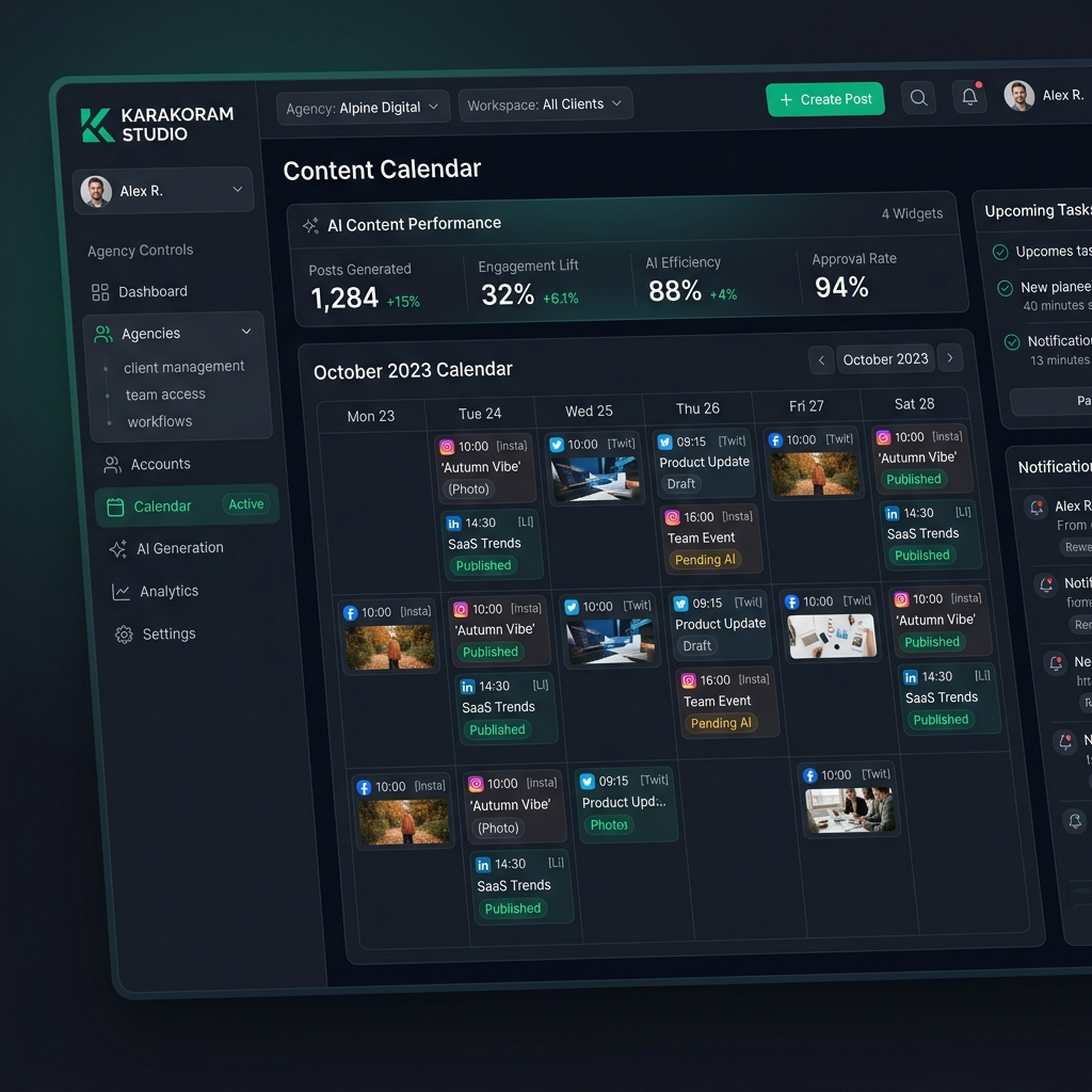 Karakoram Studio Dashboard UI